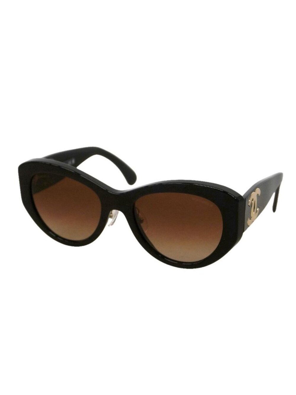 Chanel Sunglasses a Acetate Black Gold Eyewear